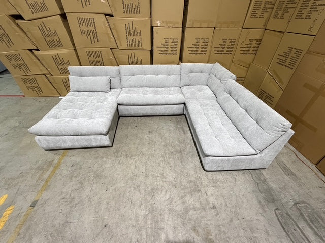 Luxor Modular Reversible Chaise Lounge Light Grey