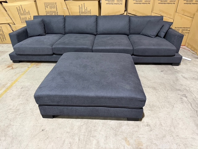 Prince 4 seater Lounge + Ottoman Licorice Colour