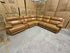Modena Modular Lounge with 3x Electric recliners Tan leather match
