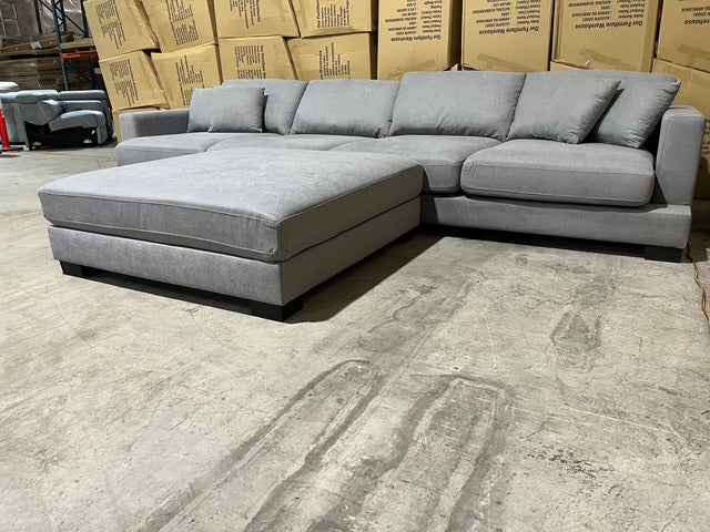 Prince 4 Seater Lounge & Ottoman Fifty Shades Colour