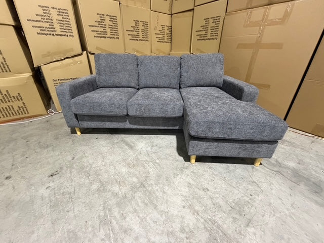 Senna 3 seater Lounge with Reversible chaise + Sofa Bed Dark Grey
