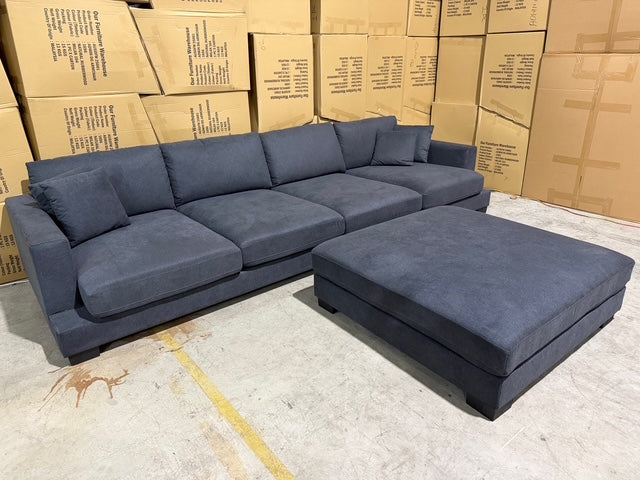 Prince 4 seater Lounge + Ottoman Licorice Colour
