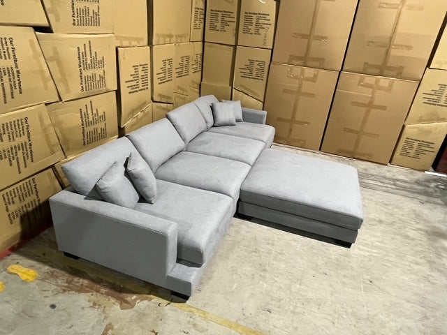 Prince 4 Seater Lounge & Ottoman Fifty Shades Colour