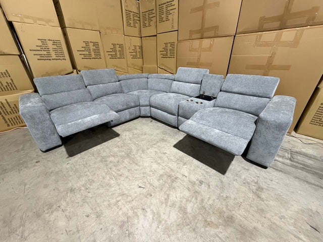 Bendigo 6pce lounge Electric Recliners Mid Grey
