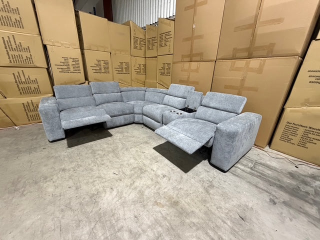 Bendigo 6pce lounge Electric Recliners Mid Grey