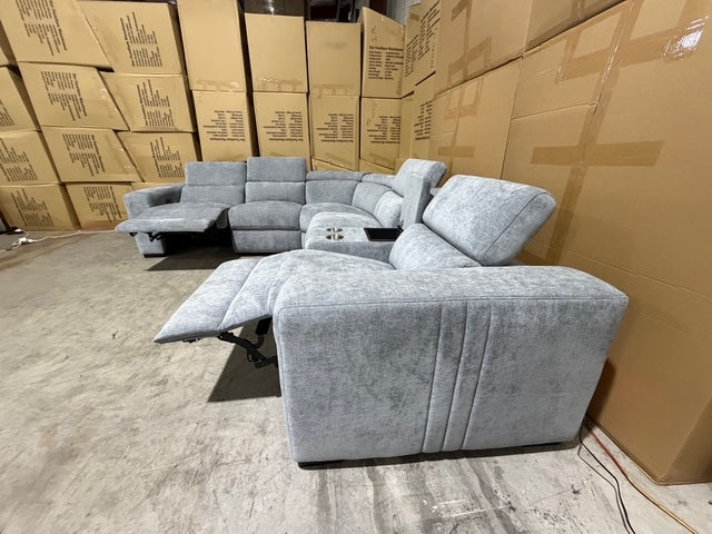 Bendigo 6pce lounge Electric Recliners Mid Grey