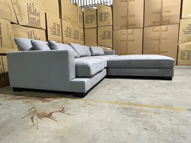 Prince 4 Seater Lounge & Ottoman Fifty Shades Colour