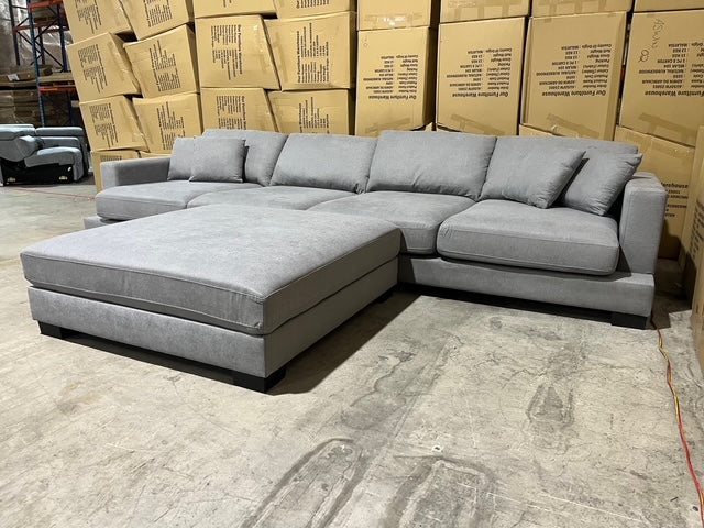 Prince 4 Seater Lounge & Ottoman Fifty Shades Colour