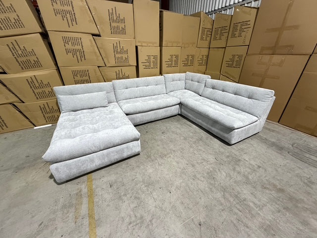 Luxor Modular Reversible Chaise Lounge Light Grey