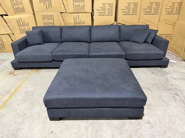 Prince 4 seater Lounge + Ottoman Licorice Colour