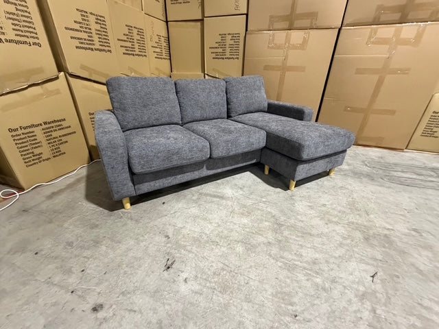 Senna 3 seater Lounge with Reversible chaise + Sofa Bed Dark Grey