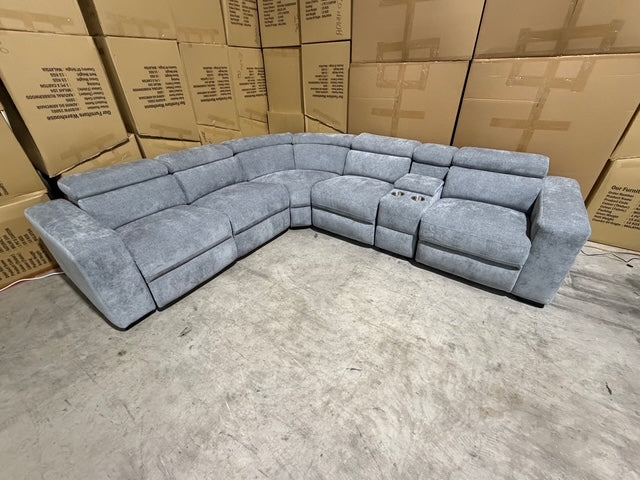 Bendigo 6pce lounge Electric Recliners Mid Grey