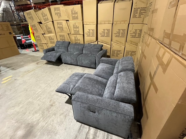 Watford 3 + 2 Electric Recliners in Dark Grey