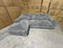 Willow LHF chaise Lounge in grey super cord