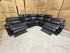 Nikki 6 PCE modular lounge with 2x inbuilt electric recliners in Black