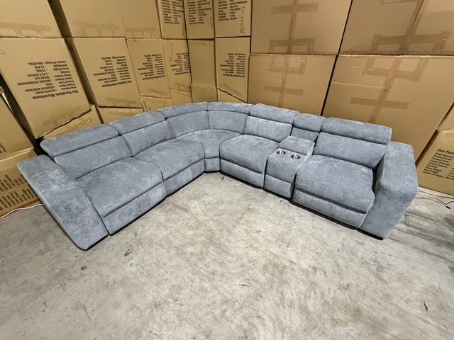 Bendigo 6pce lounge Electric Recliners Mid Grey