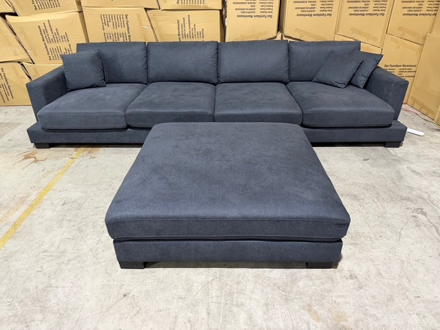 Prince 4 seater Lounge + Ottoman Licorice Colour