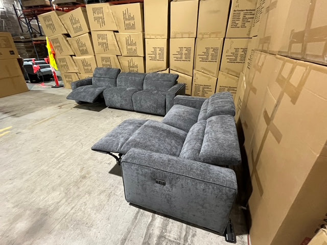 Watford 3 + 2 Electric Recliners in Dark Grey
