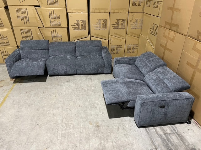 Watford 3 + 2 Electric Recliners in Dark Grey