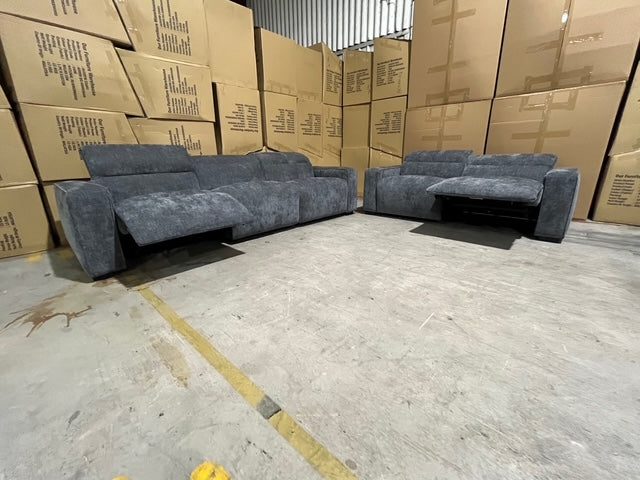 Watford 3 + 2 Electric Recliners in Dark Grey