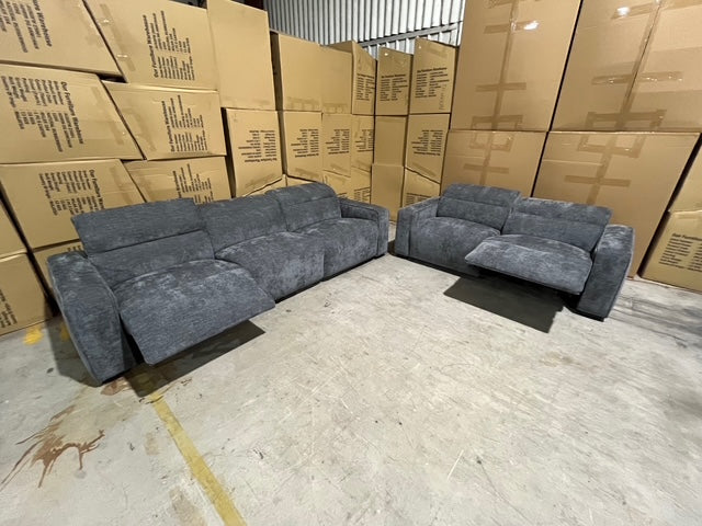Watford 3 + 2 Electric Recliners in Dark Grey