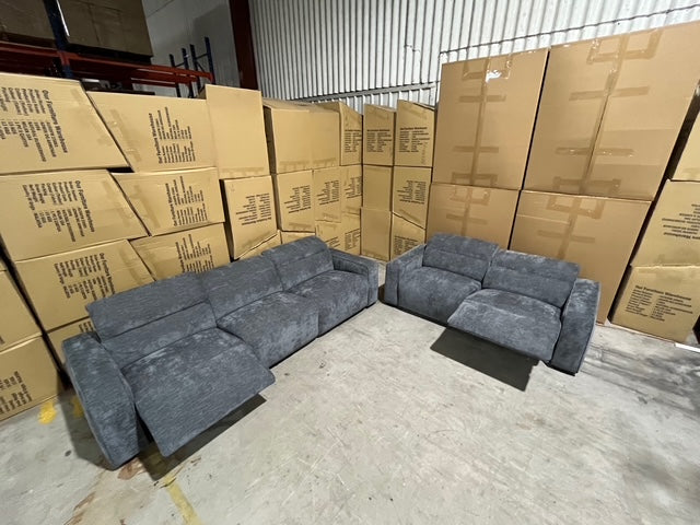 Watford 3 + 2 Electric Recliners in Dark Grey