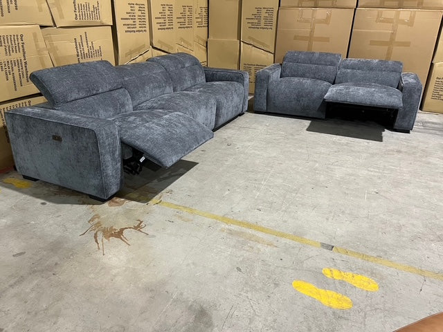 Watford 3 + 2 Electric Recliners in Dark Grey