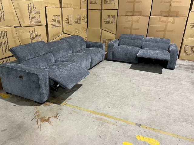 Watford 3 + 2 Electric Recliners in Dark Grey