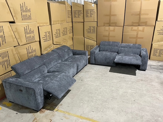 Watford 3 + 2 Electric Recliners in Dark Grey