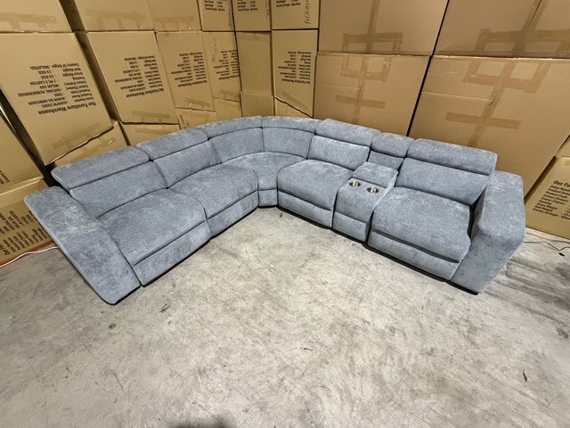 Bendigo 6pce lounge Electric Recliners Mid Grey