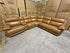 Modena Modular Lounge with 3x Electric recliners Tan leather match