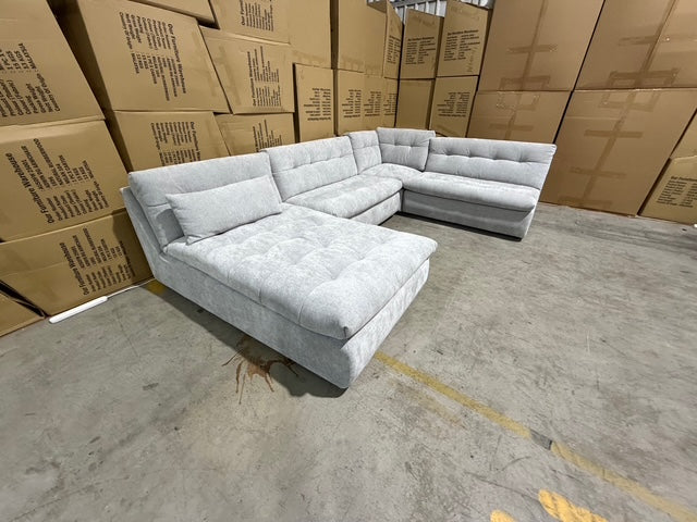 Luxor Modular Reversible Chaise Lounge Light Grey