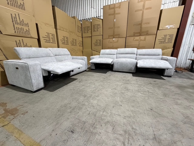 Watford 3 & 2 Seater Electric Recliner In Light Grey