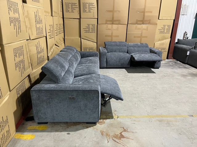 Watford 3 + 2 Electric Recliners in Dark Grey
