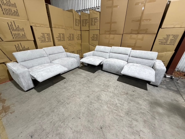 Watford 3 & 2 Seater Electric Recliner In Light Grey