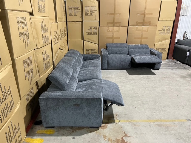 Watford 3 + 2 Electric Recliners in Dark Grey