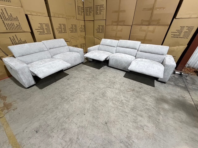 Watford 3 & 2 Seater Electric Recliner In Light Grey