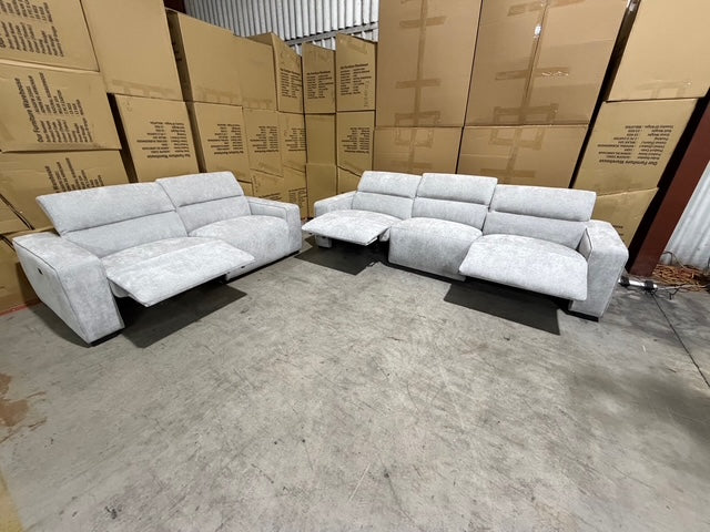 Watford 3 & 2 Seater Electric Recliner In Light Grey