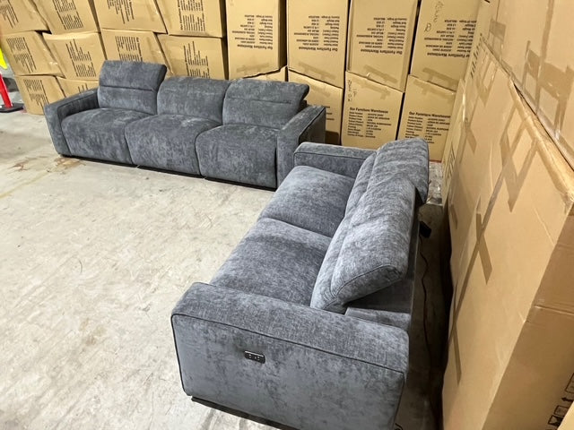 Watford 3 + 2 Electric Recliners in Dark Grey