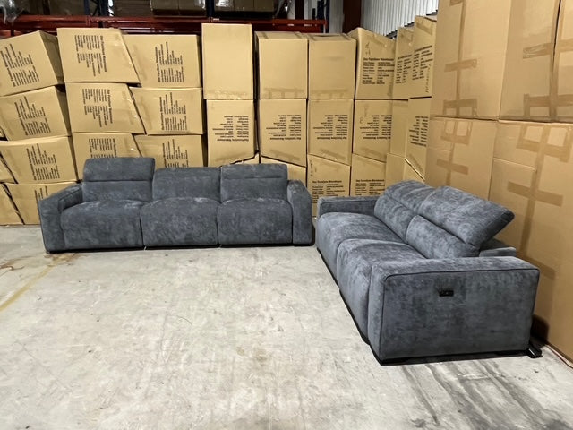 Watford 3 + 2 Electric Recliners in Dark Grey