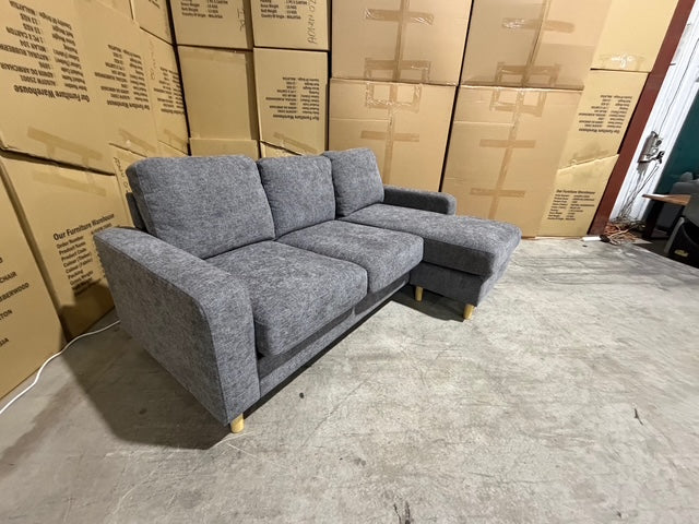 Senna 3 seater Lounge with Reversible chaise + Sofa Bed Dark Grey