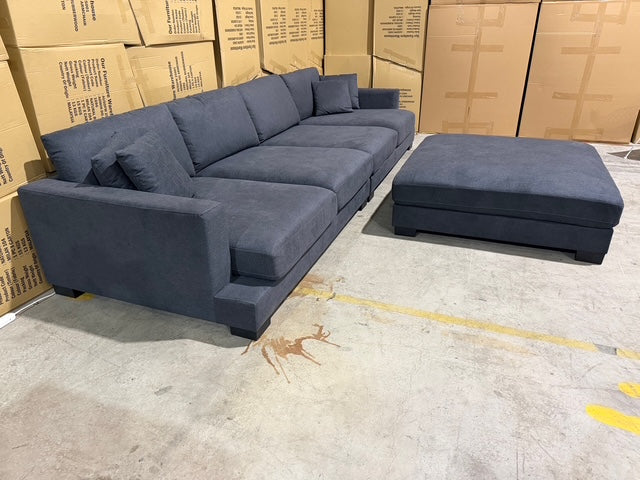 Prince 4 seater Lounge + Ottoman Licorice Colour