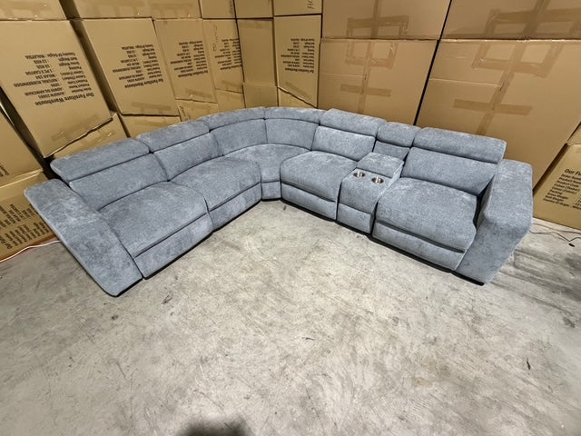 Bendigo 6pce lounge Electric Recliners Mid Grey