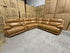 Modena Modular Lounge with 3x Electric recliners Tan leather match
