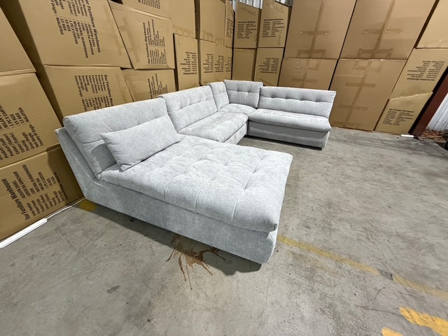 Luxor Modular Reversible Chaise Lounge Light Grey