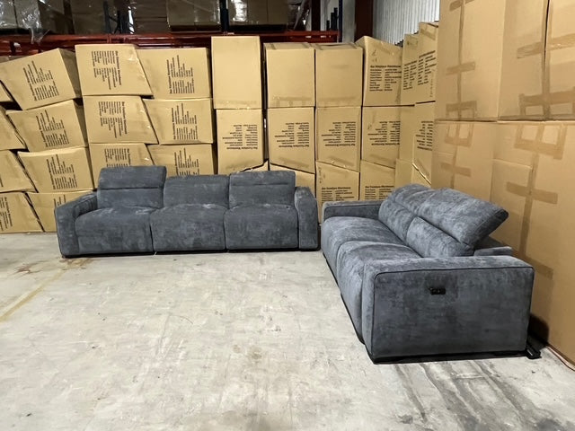Watford 3 + 2 Electric Recliners in Dark Grey