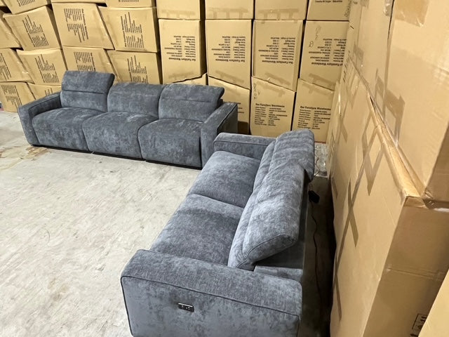 Watford 3 + 2 Electric Recliners in Dark Grey