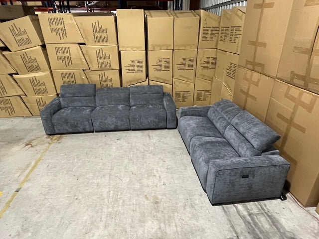 Watford 3 + 2 Electric Recliners in Dark Grey