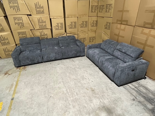Watford 3 + 2 Electric Recliners in Dark Grey