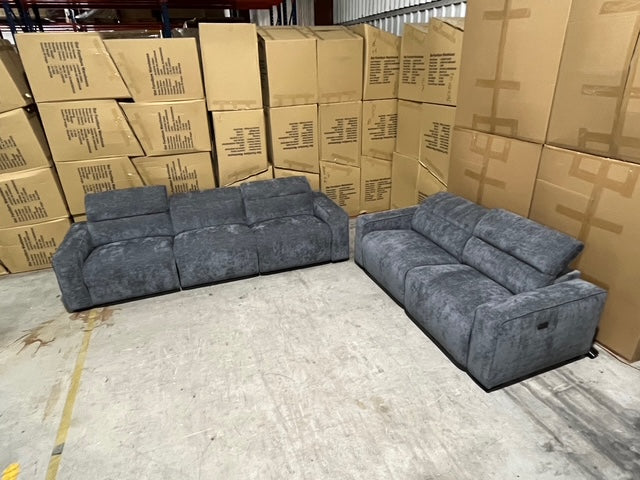 Watford 3 + 2 Electric Recliners in Dark Grey